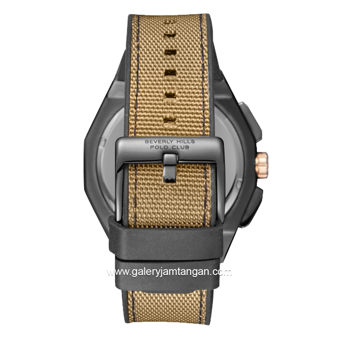BEVERLY HILLS POLO CLUB BP3719X.055 Multi Function Brown Dial Black Silicone Strap