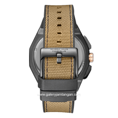 BEVERLY HILLS POLO CLUB BP3719X.055 Multi Function Brown Dial Black Silicone Strap