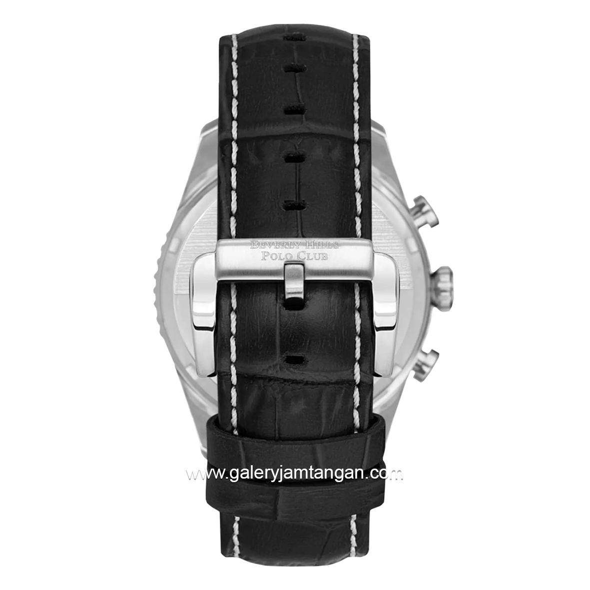 BEVERLY HILLS POLO CLUB BP3723X.331 Black Dial White Leather Strap