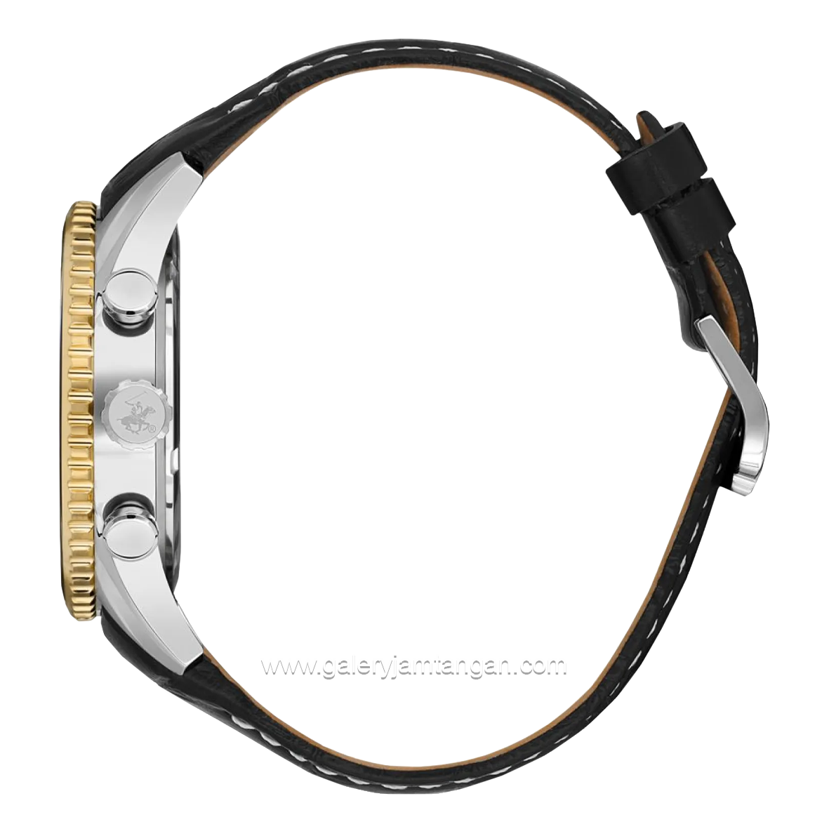 BEVERLY HILLS POLO CLUB BP3723X.331 Black Dial White Leather Strap