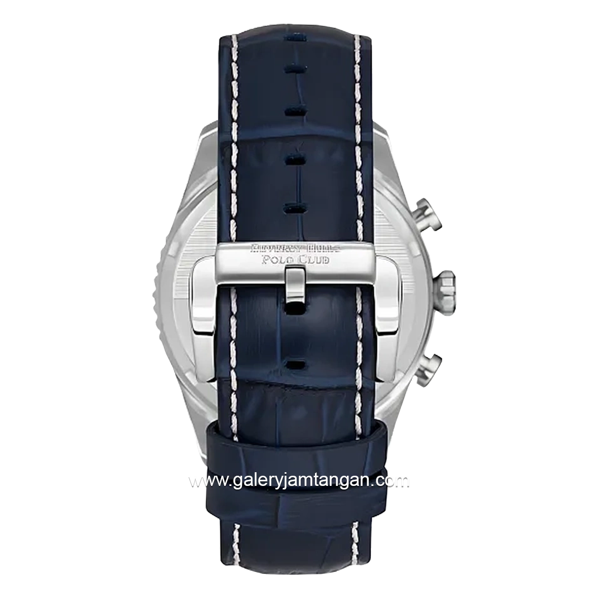 BEVERLY HILLS POLO CLUB BP3723X.399 Navy Silver Leather Strap