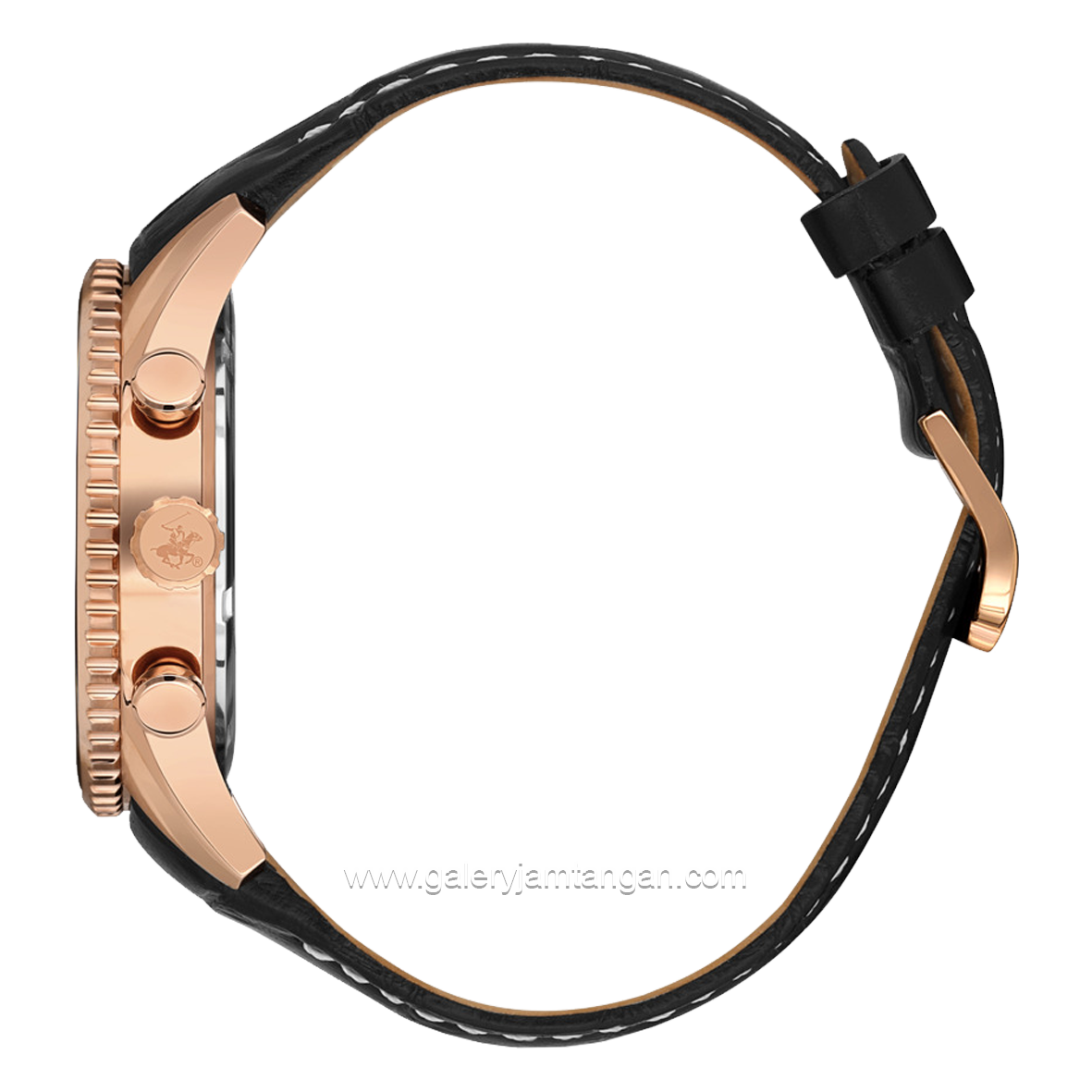 BEVERLY HILLS POLO CLUB BP3723X.442 Black Dial Brown Leather Strap