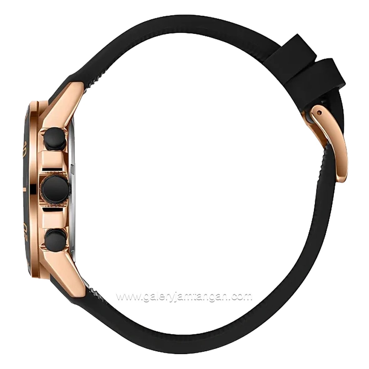 BEVERLY HILLS POLO CLUB BP3730X.461 Multi Function Black Rosegold Silicone Strap