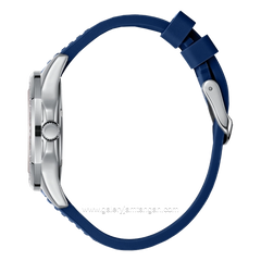 BEVERLY HILLS POLO CLUB BP3735C.399 Multi Function Navy Silver Silicone Strap