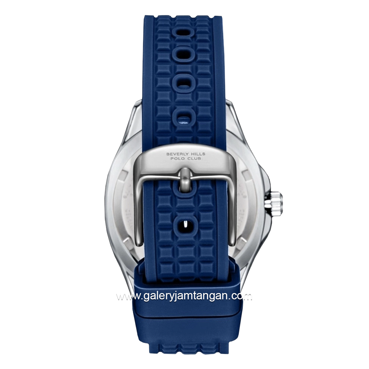 BEVERLY HILLS POLO CLUB BP3735C.399 Multi Function Navy Silver Silicone Strap