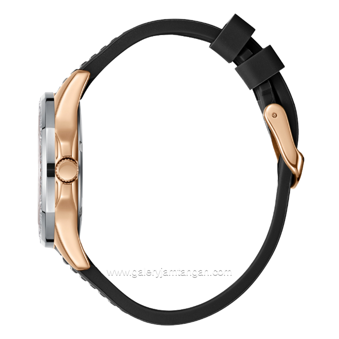 BEVERLY HILLS POLO CLUB BP3735C.551 Multi Function Black Rosegold Silicone Strap