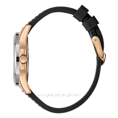BEVERLY HILLS POLO CLUB BP3735C.551 Multi Function Black Rosegold Silicone Strap