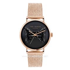 TED BAKER PHYLIPA BOW BKPPHS304UO Rosegold Dial Black Stainless Steel Strap