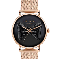 TED BAKER PHYLIPA BOW BKPPHS304UO Rosegold Dial Black Stainless Steel Strap