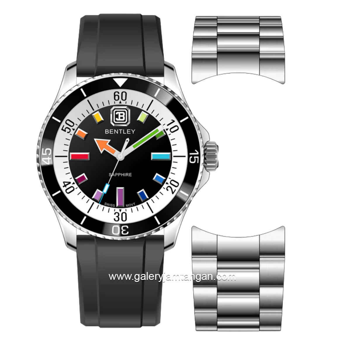 BENTLEY BL-20-07 Full Black Rubber Strap
