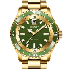 BENTLEY THE AURORA BL-20-31 Gold Dial Green Stainless Steel Strap