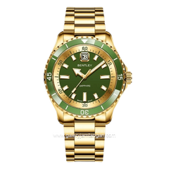 BENTLEY THE AURORA BL-20-31 Gold Dial Green Stainless Steel Strap