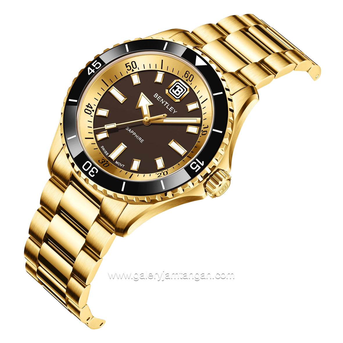 BENTLEY BL-20-32 Gold Dial Brown Stainless Steel Strap