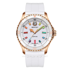 BENTLEY BL-20-49 White Rosegold Dial White Rubber Strap