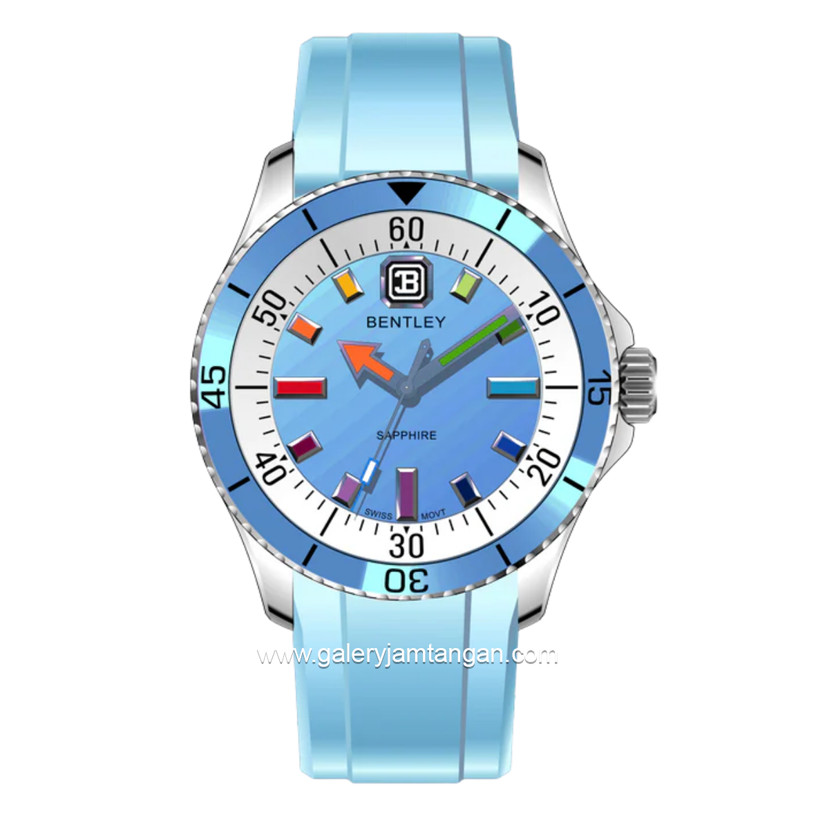BENTLEY BL-20-65 Soft Blue Dial Blue Rubber Strap