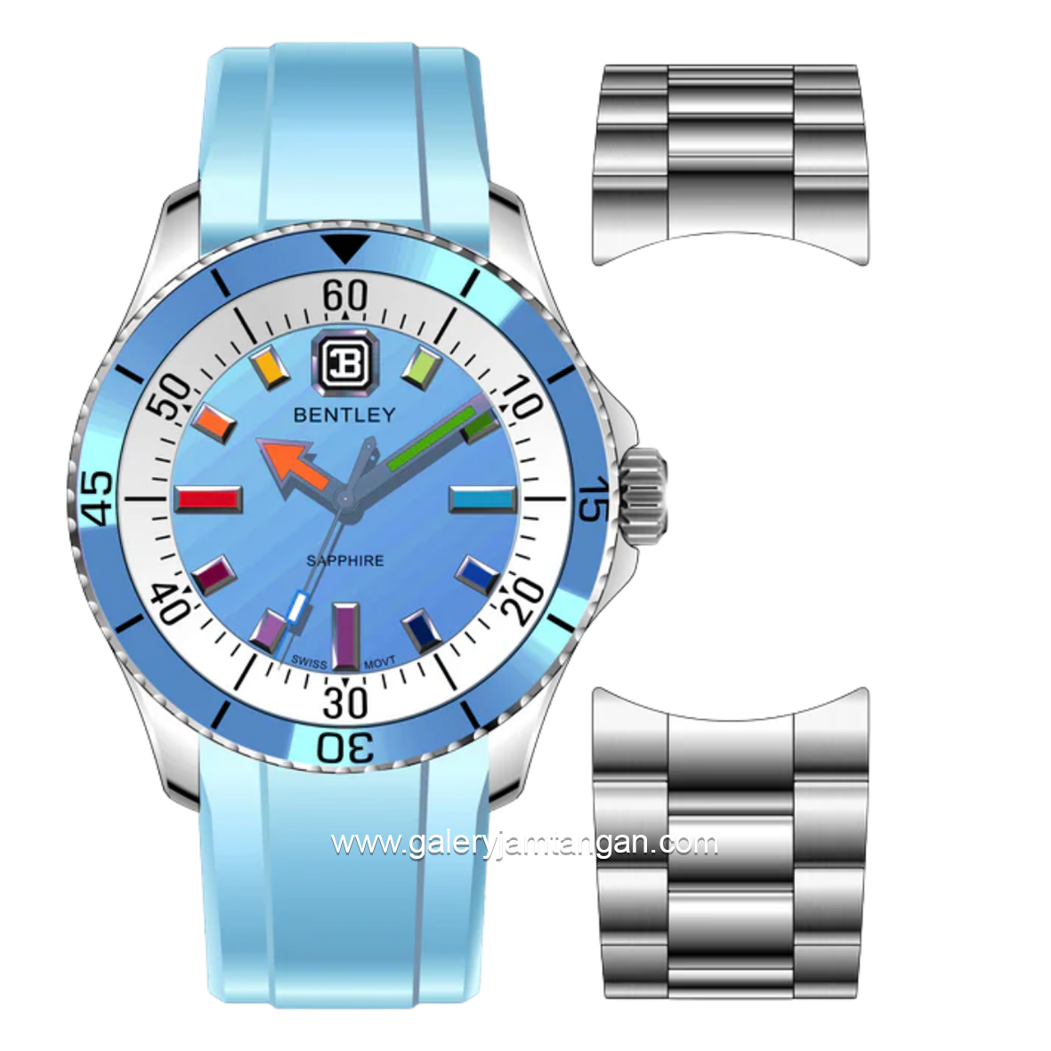 BENTLEY BL-20-65 Soft Blue Dial Blue Rubber Strap