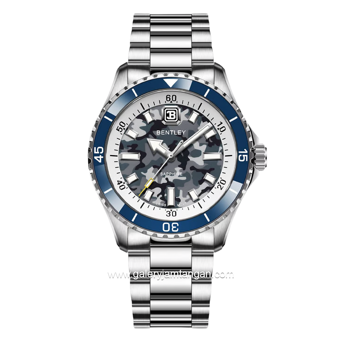 BENTLEY BL-20-82 Silver Dial Blue Army Stainless Steel Strap