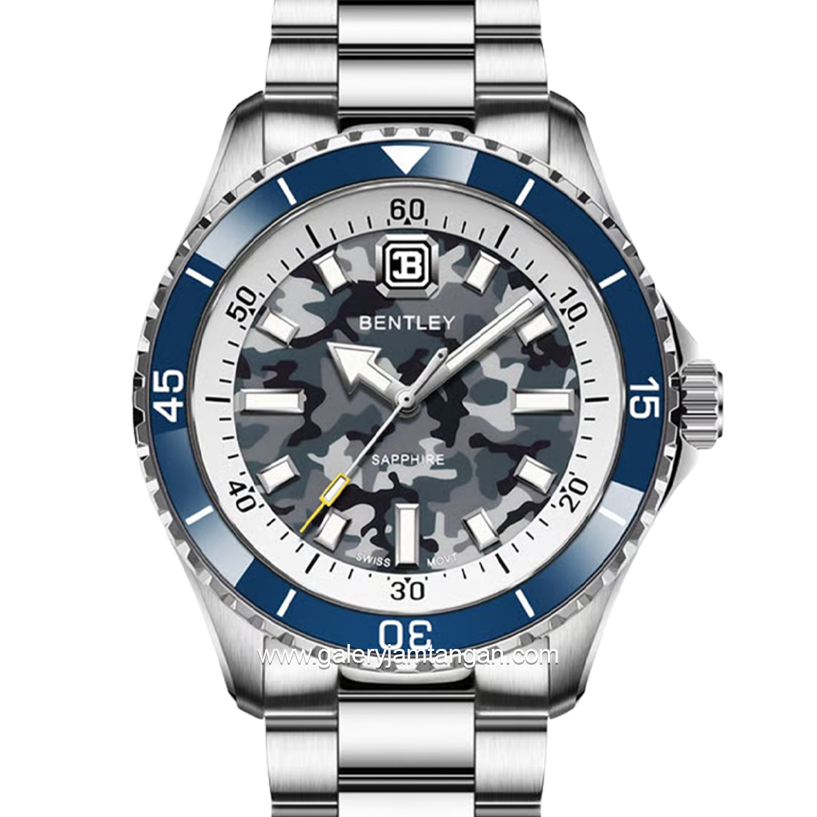 BENTLEY BL-20-82 Silver Dial Blue Army Stainless Steel Strap