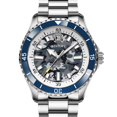 BENTLEY BL-20-82 Silver Dial Blue Army Stainless Steel Strap