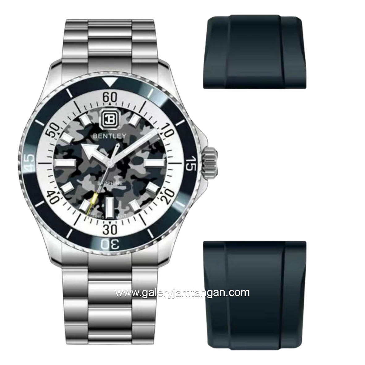 BENTLEY BL-20-82 Silver Dial Blue Army Stainless Steel Strap
