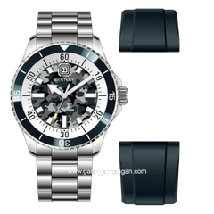 BENTLEY BL-20-82 Silver Dial Blue Army Stainless Steel Strap