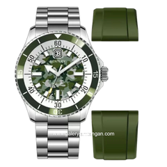 BENTLEY BL-20-83 Silver Dial Green Army Stainless Steel Strap