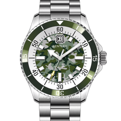 BENTLEY BL-20-83 Silver Dial Green Army Stainless Steel Strap