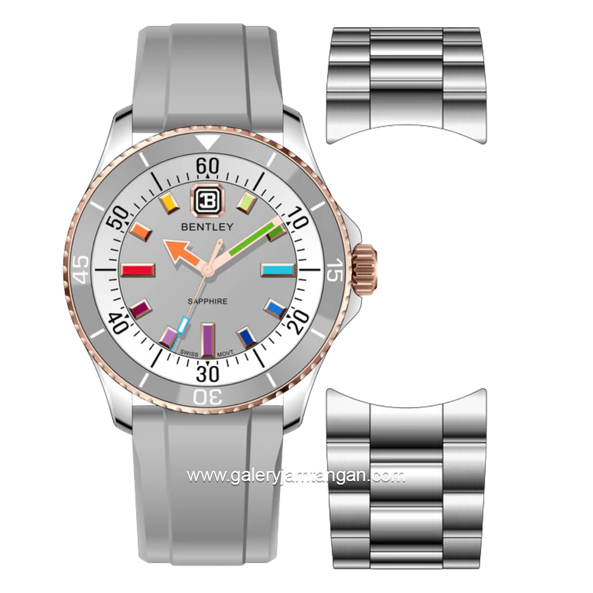 BENTLEY BL-20-92 Full Grey Rubber Strap
