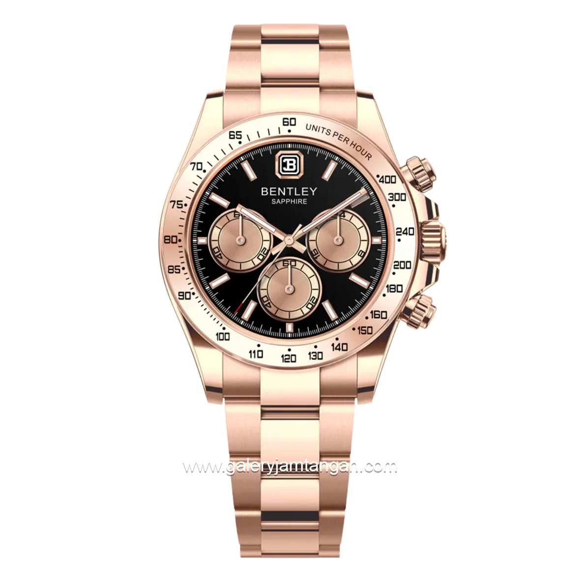 BENTLEY BL-21-48 Rosegold Dial Black Stainless Steel Strap