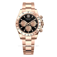 BENTLEY BL-21-48 Rosegold Dial Black Stainless Steel Strap