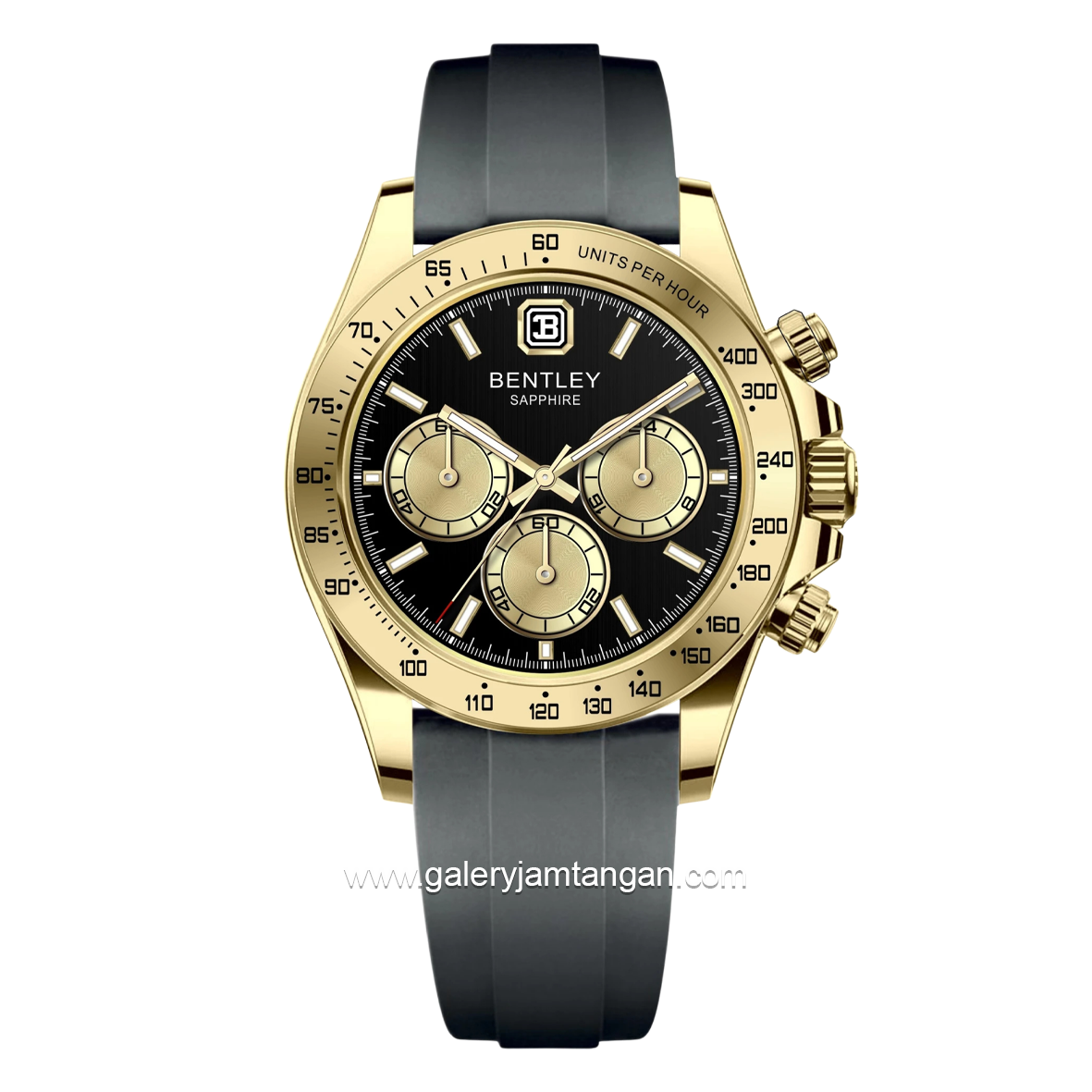 BENTLEY BL-22-35 Black Gold Dial Black Rubber Strap