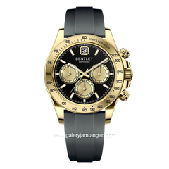 BENTLEY BL-22-35 Black Gold Dial Black Rubber Strap