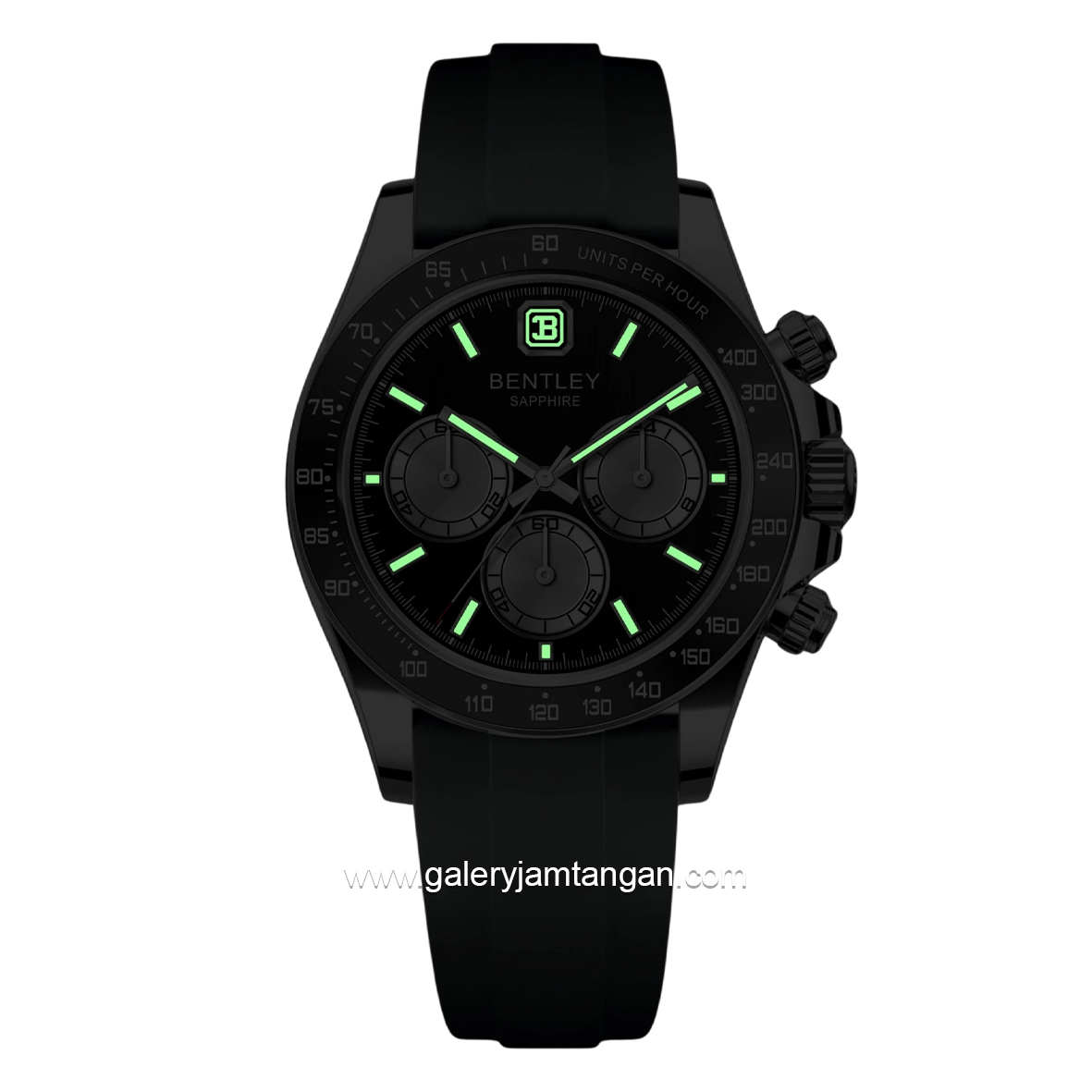 BENTLEY BL-22-35 Black Gold Dial Black Rubber Strap