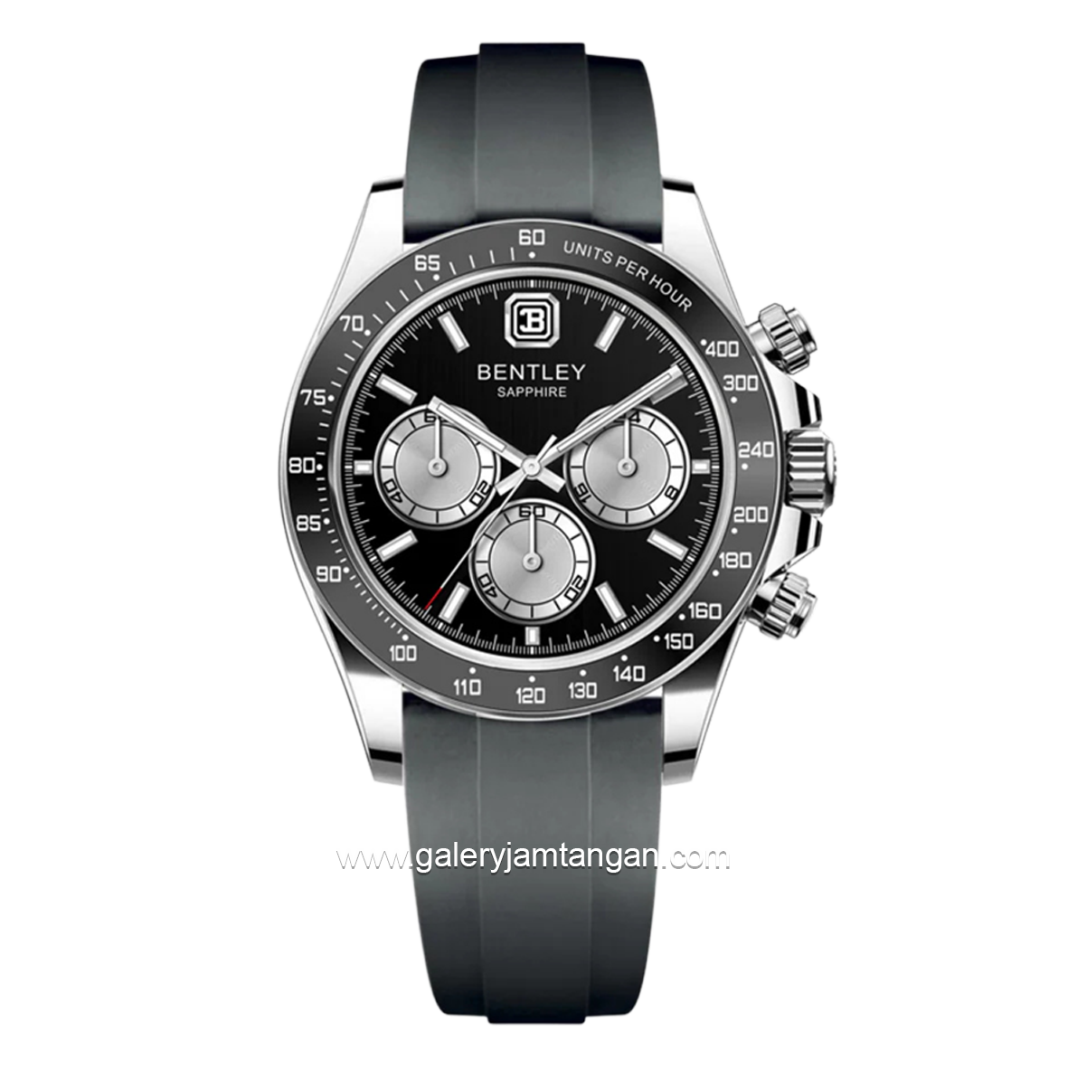 BENTLEY BL-22-68 Black Silver Dial Black Rubber Strap