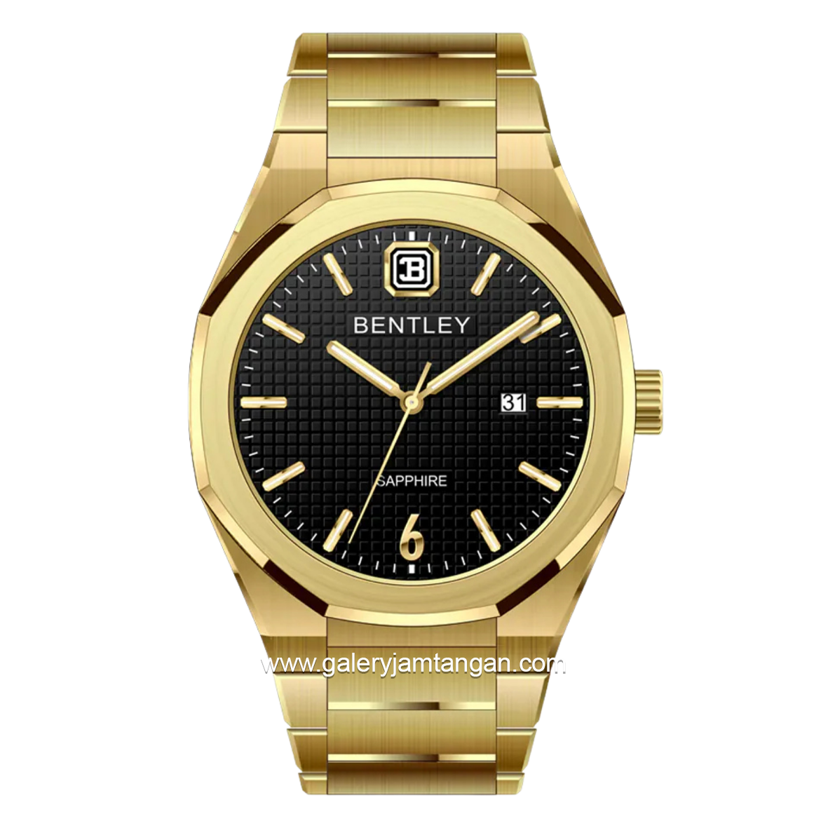 BENTLEY BL-23-33 Gold Dial Black Stainless Steel Strap