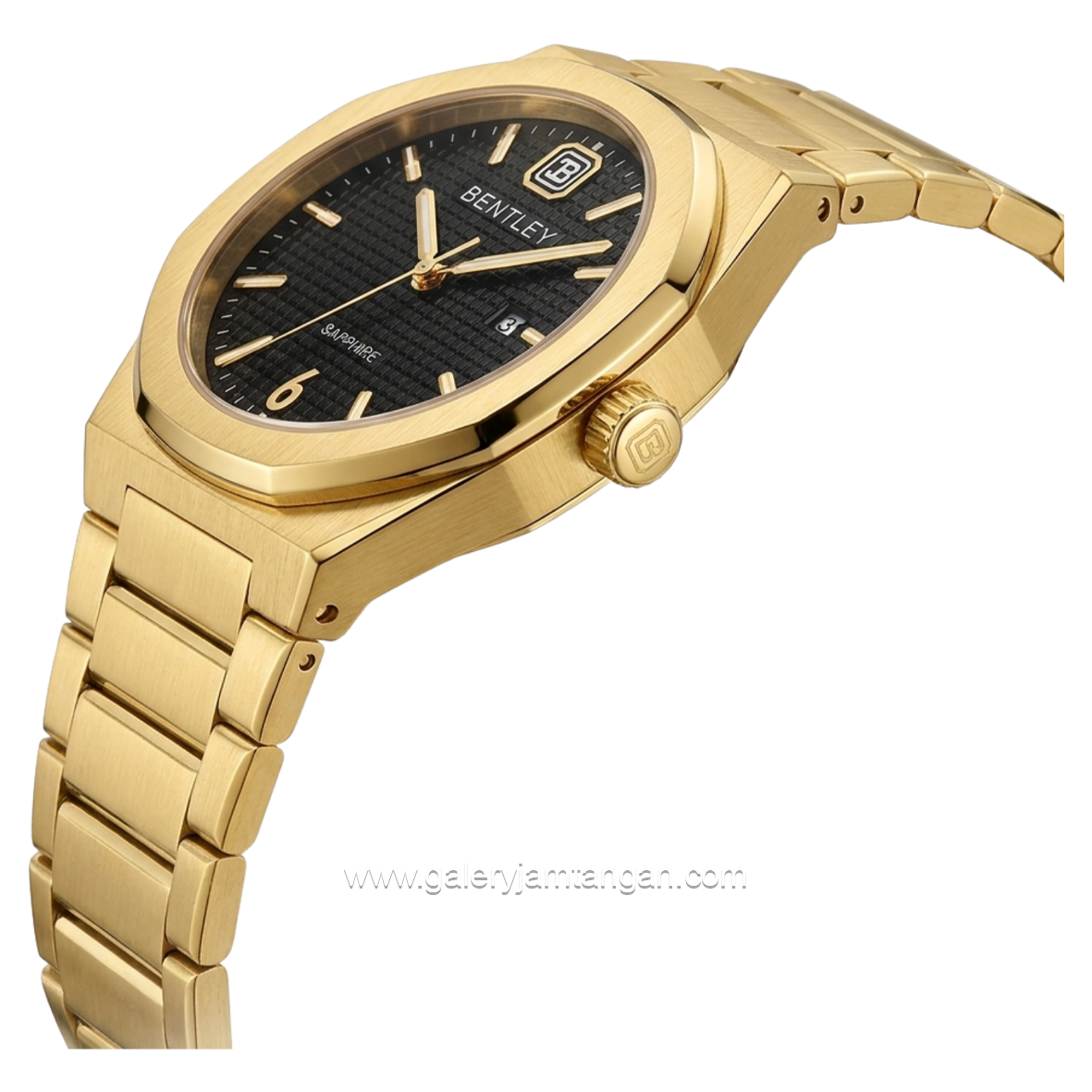 BENTLEY BL-23-33 Gold Dial Black Stainless Steel Strap