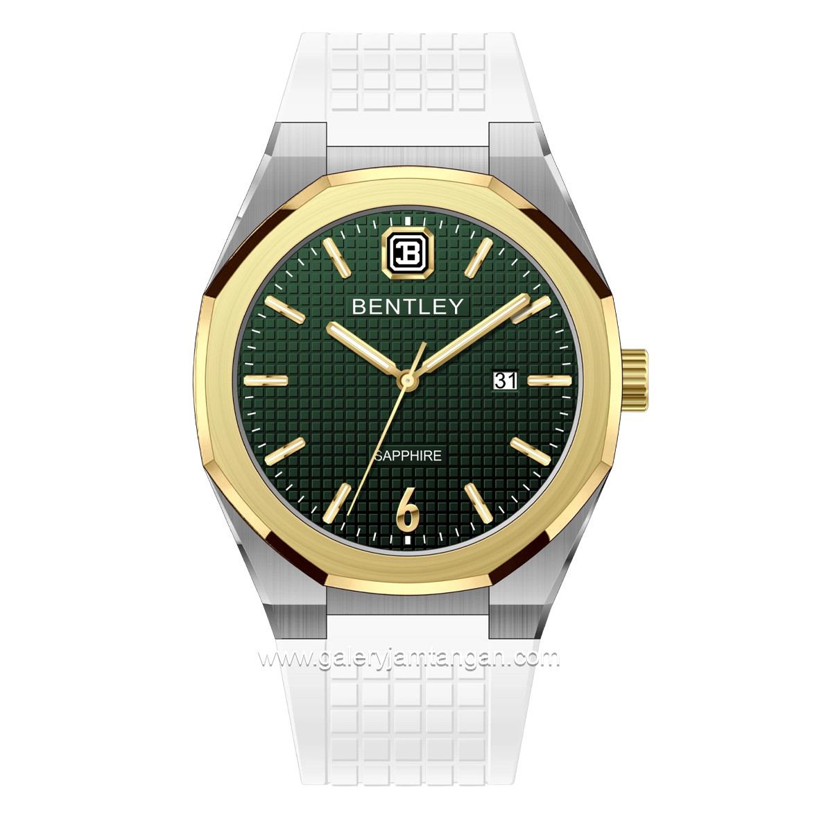 BENTLEY BL-24-37 White Gold Dial Green Rubber Strap