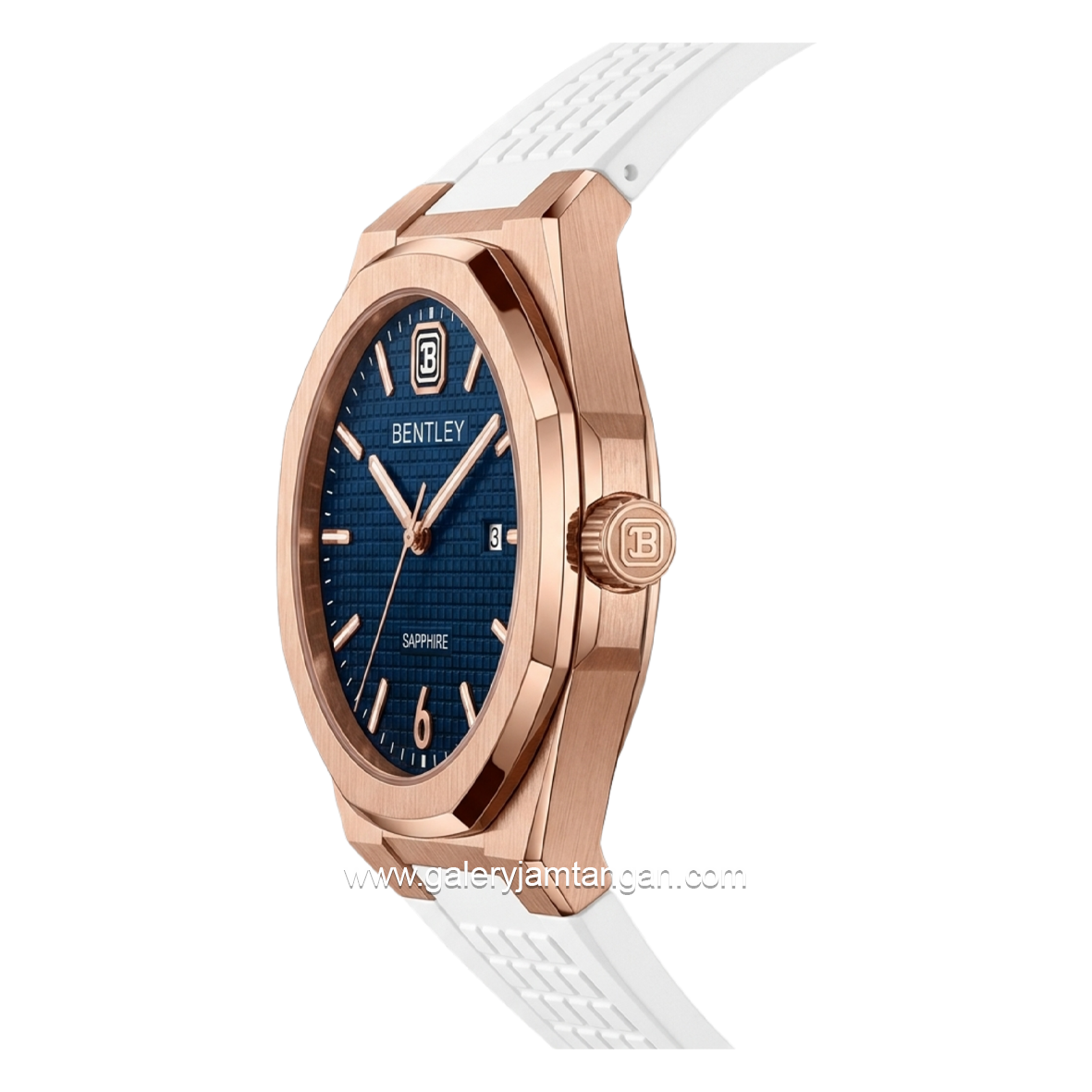 BENTLEY BL-24-39 White Rosegold Dial Blue Rubber Strap