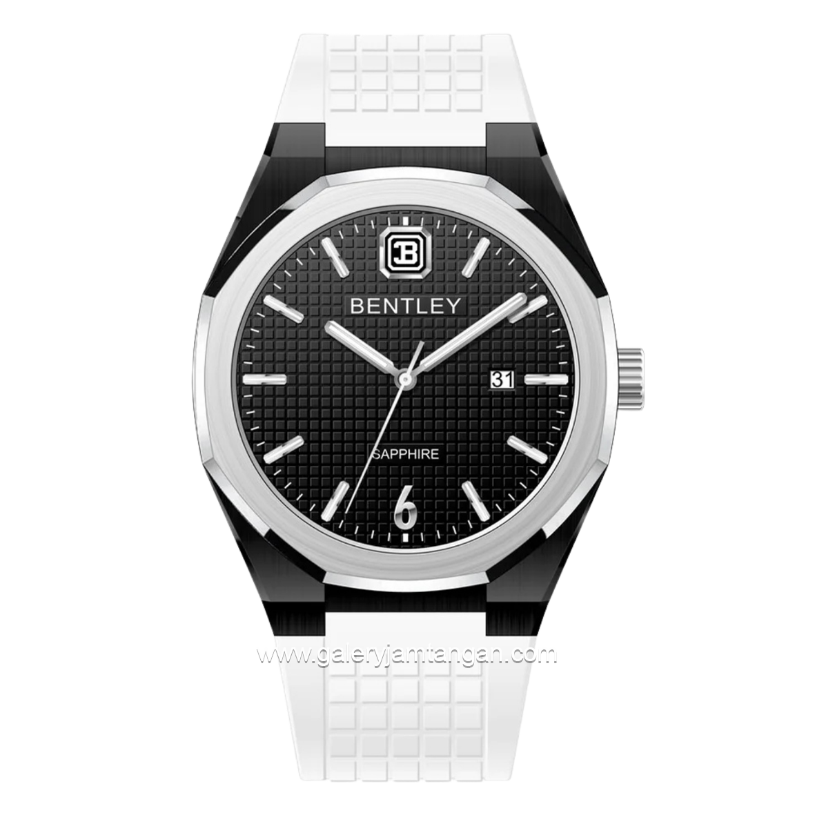 BENTLEY THE AURARAY BL-24-59 White Silver Dial Black Rubber Strap