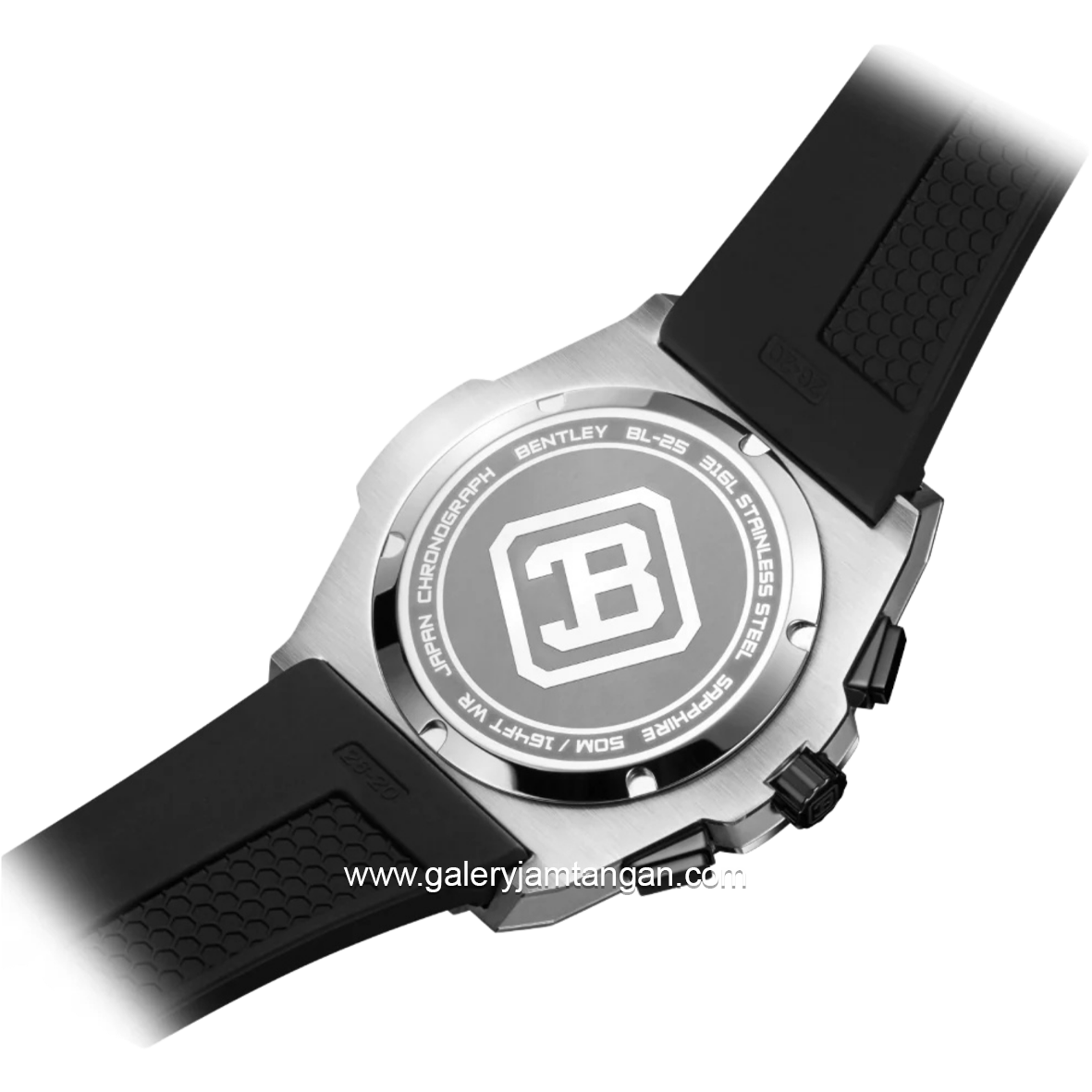 BENTLEY THE KNIGHT BL-25-80 Black Silver Dial Black Rubber Strap