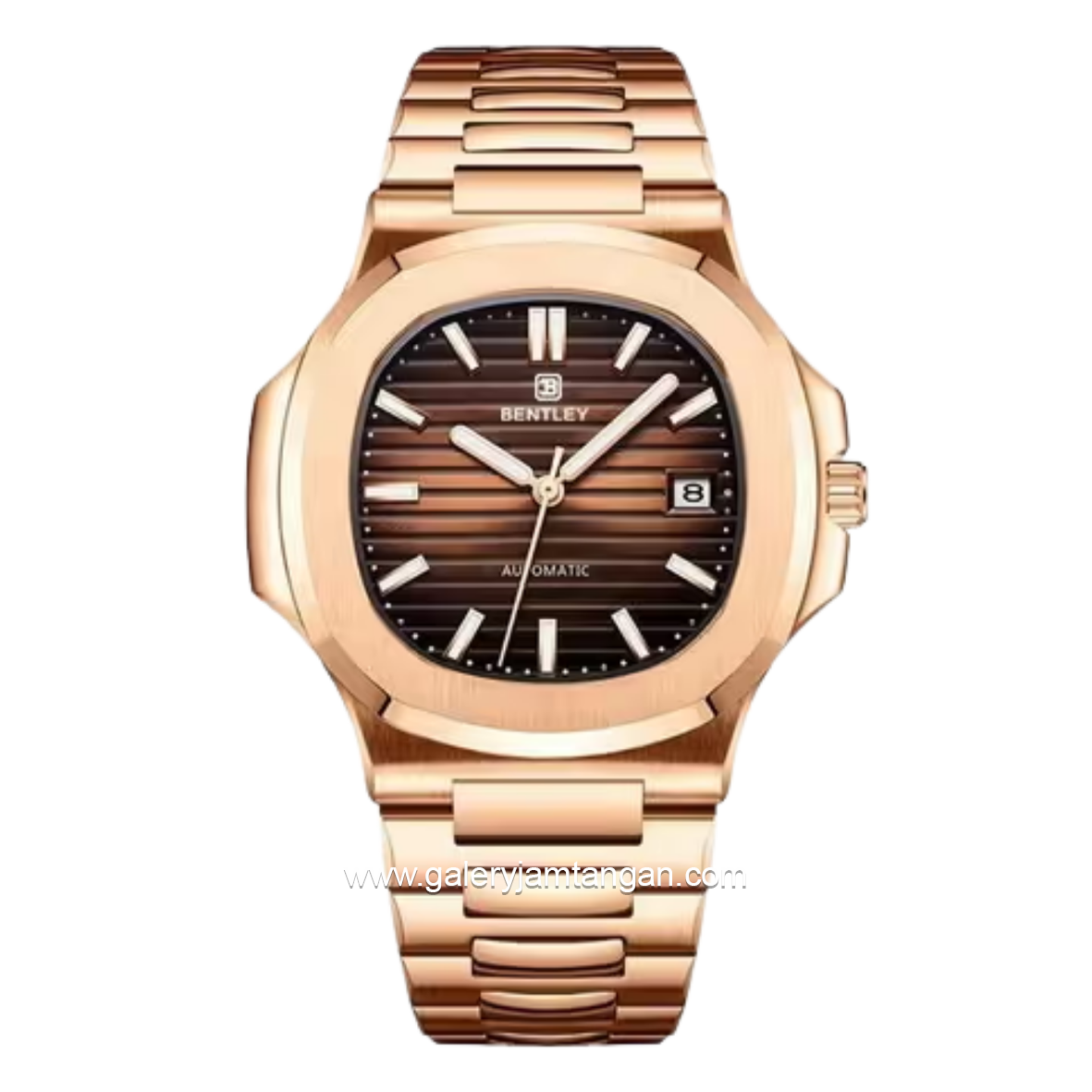 BENTLEY THE ADEPT BL-33-47 Rosegold Dial Brown Stainless Steel Strap