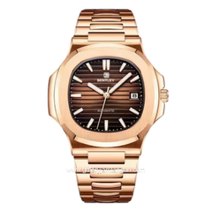 BENTLEY THE ADEPT BL-33-47 Rosegold Dial Brown Stainless Steel Strap
