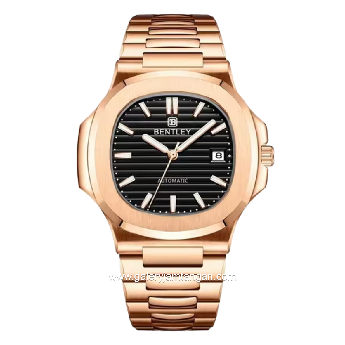 BENTLEY THE ADEPT BL-33-48 Rosegold Dial Black Stainless Steel Strap