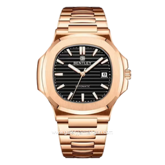 BENTLEY THE ADEPT BL-33-48 Rosegold Dial Black Stainless Steel Strap
