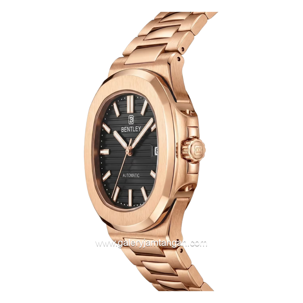 BENTLEY THE ADEPT BL-33-48 Rosegold Dial Black Stainless Steel Strap