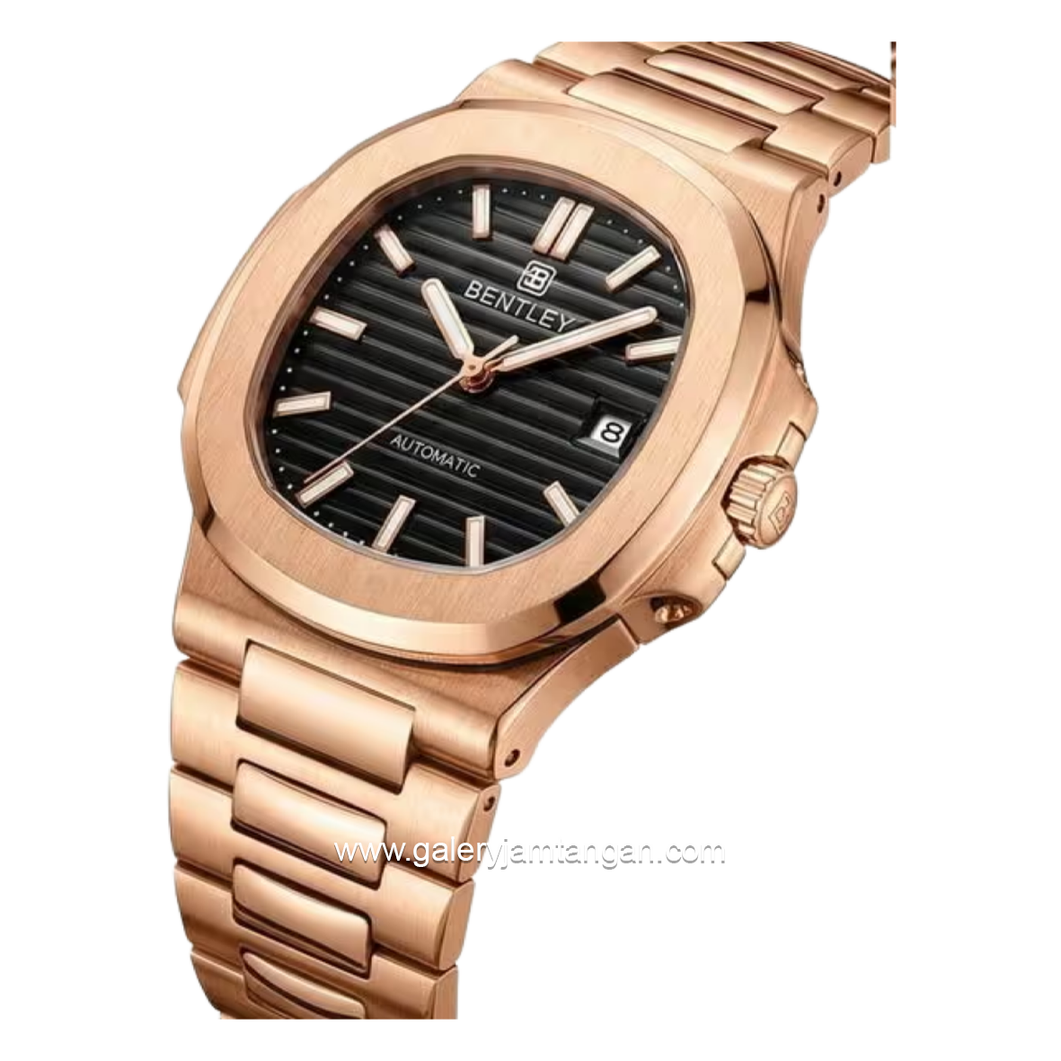BENTLEY THE ADEPT BL-33-48 Rosegold Dial Black Stainless Steel Strap