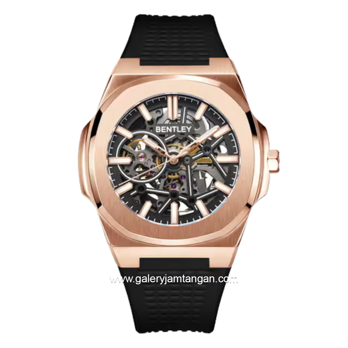 BENTLEY THE MARQUESS BL-34-41 Automatic Black Rosegold Dial Black Rubber Strap
