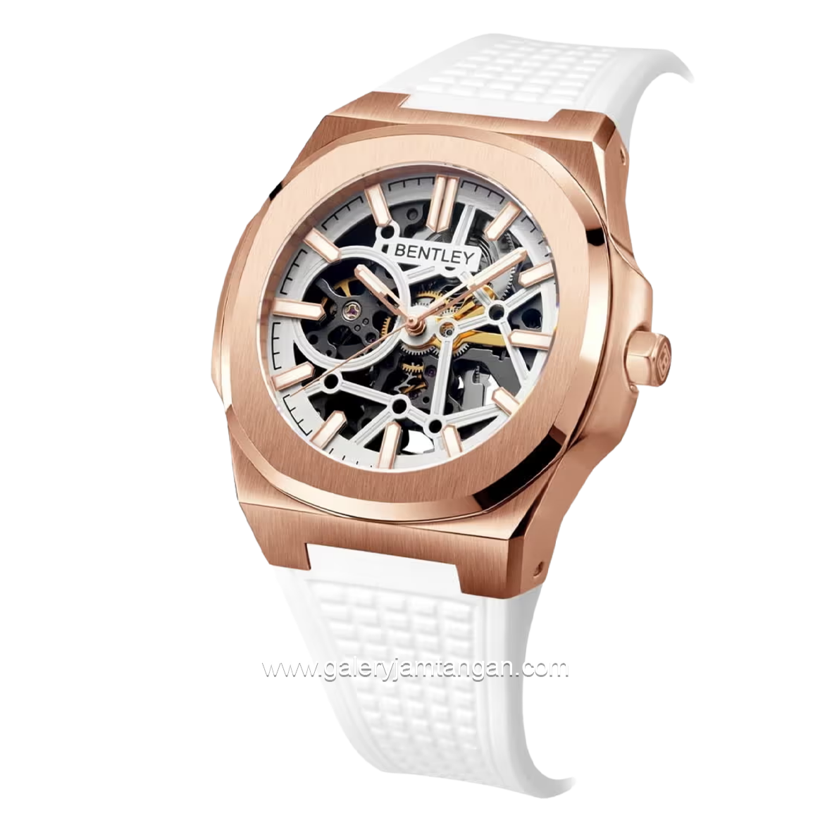BENTLEY THE MARQUESS BL-34-90 Automatic White Rosegold Dial White Rubber Strap