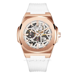 BENTLEY THE MARQUESS BL-34-90 Automatic White Rosegold Dial White Rubber Strap