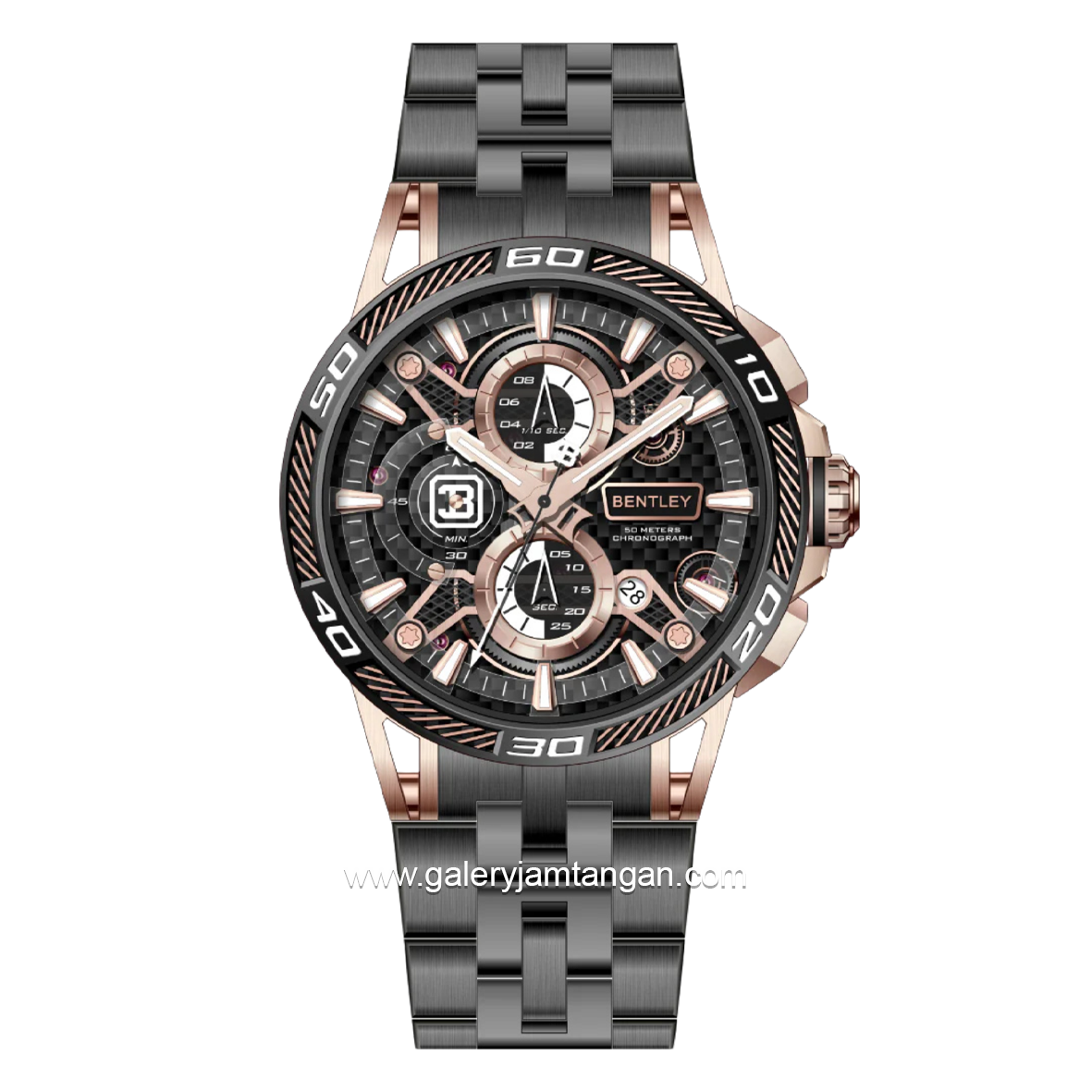 BENTLEY THE OUROBOROS BL-40-00 Chronograph Black Rosegold Stainless Steel Strap
